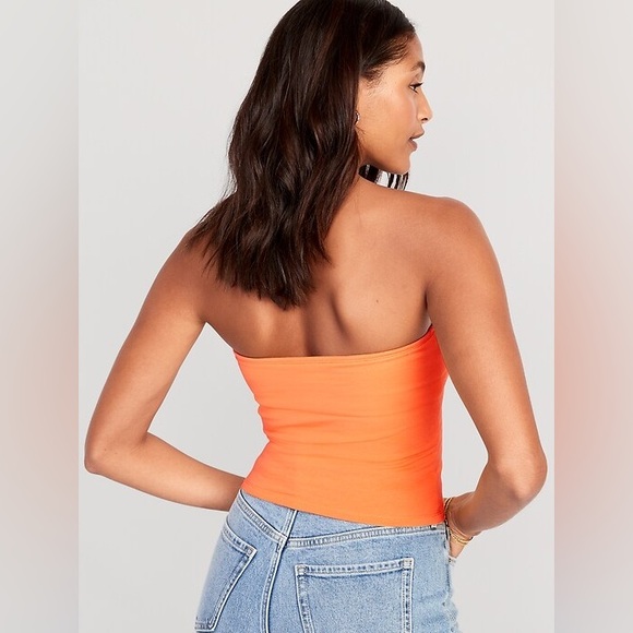NWT Orange Old Navy Double-Layer Tube Top - US M - Picture 2 of 7